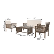 Sayan 4pc Outdoor Coffee Table Set- Loveseat- 2 Chairs- Beige and Gray