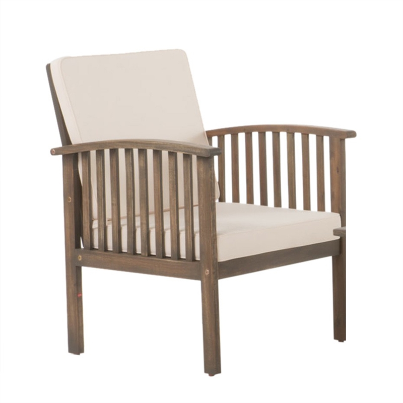Sayan 4pc Outdoor Coffee Table Set- Loveseat- 2 Chairs- Beige and Gray