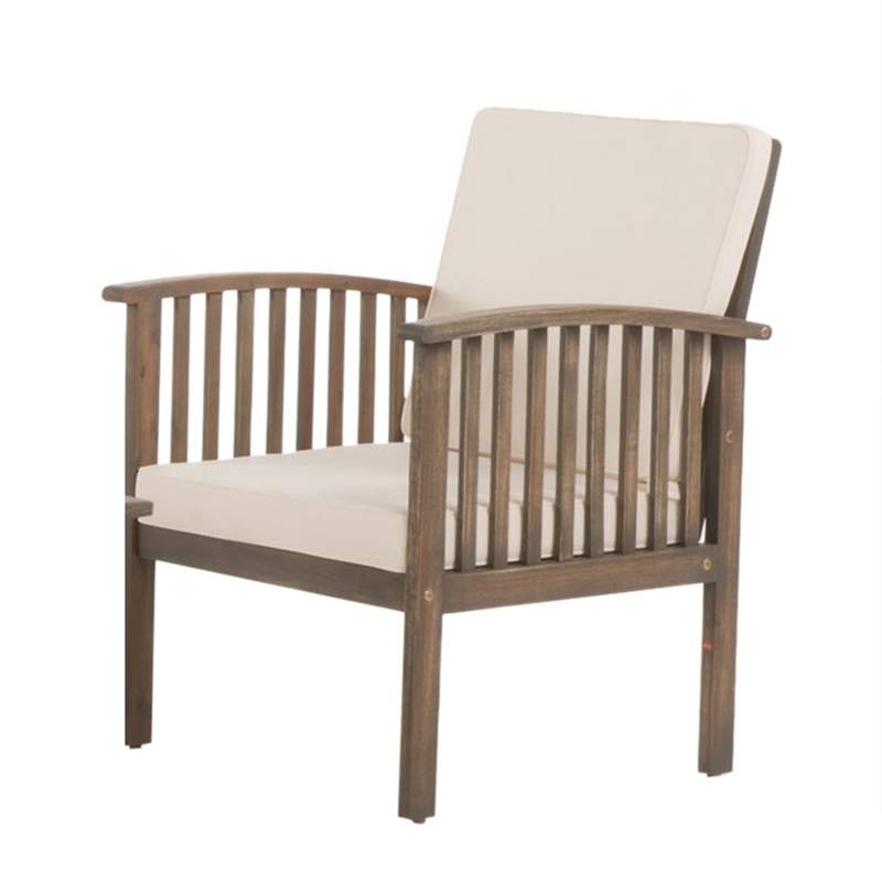 Sayan 4pc Outdoor Coffee Table Set- Loveseat- 2 Chairs- Beige and Gray
