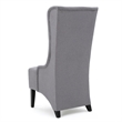 Becca Dining Chair- High Wingback Brown Birch Wood- Light Gray Fabric