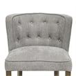 Cly Counter Stool Chair- Soft Light Gray Fabric- Graywash Solid Wood