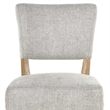 Ryna Barstool Chair- Plush Light Gray Fabric- Washed Oak Solid Wood