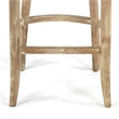 Ryna Barstool Chair- Plush Light Gray Fabric- Washed Oak Solid Wood