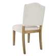 Side Dining Chair- Open Back Solid Wood Frame- Cream Woven Fabric