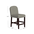 Aleo Counter Stool Chair- Gray Woven Fabric and Tapered Wood Legs