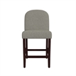 Aleo Counter Stool Chair- Gray Woven Fabric and Tapered Wood Legs