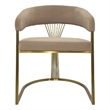 Yuki Dining Chair- Curved Gray Velvet Backrest- Silver Cantilever Base