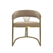 Yuki Dining Chair- Curved Gray Velvet Backrest- Silver Cantilever Base