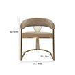 Yuki Dining Chair- Curved Gray Velvet Backrest- Silver Cantilever Base