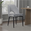 Koir Set of 2 Dining Chair- Gray Fabric- Cut Out Backrest- Black Legs