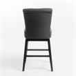 Swivel Barstool Chair- Modern Charcoal Gray Upholstery. Espresso Brown