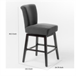 Swivel Barstool Chair- Modern Charcoal Gray Upholstery. Espresso Brown