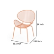 Elie Outdoor Chairs Set of 2- Wing Mesh Curved Back- Orange Iron Frame