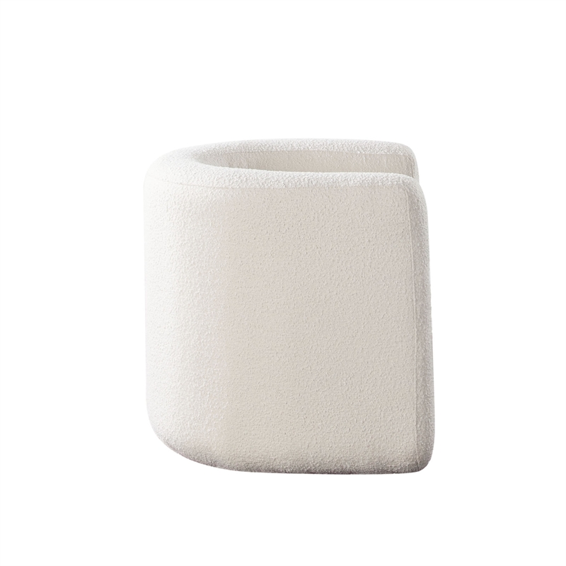 Contemporary Accent Chair- Extra Soft Ivory Boucle- 35 Inch