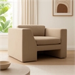 Roe Accent Chair- Camel Brown Performance Velvet- Track Arms