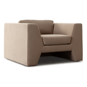 Roe Accent Chair- Camel Brown Performance Velvet- Track Arms