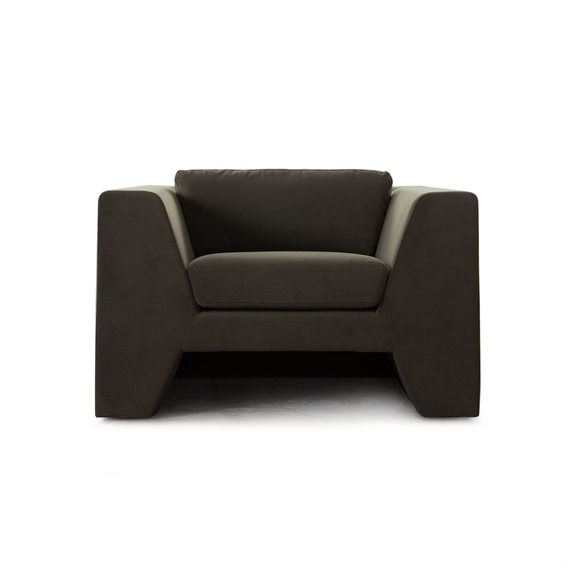 Roe Accent Chair- Moss Green Performance Velvet- Track Arms