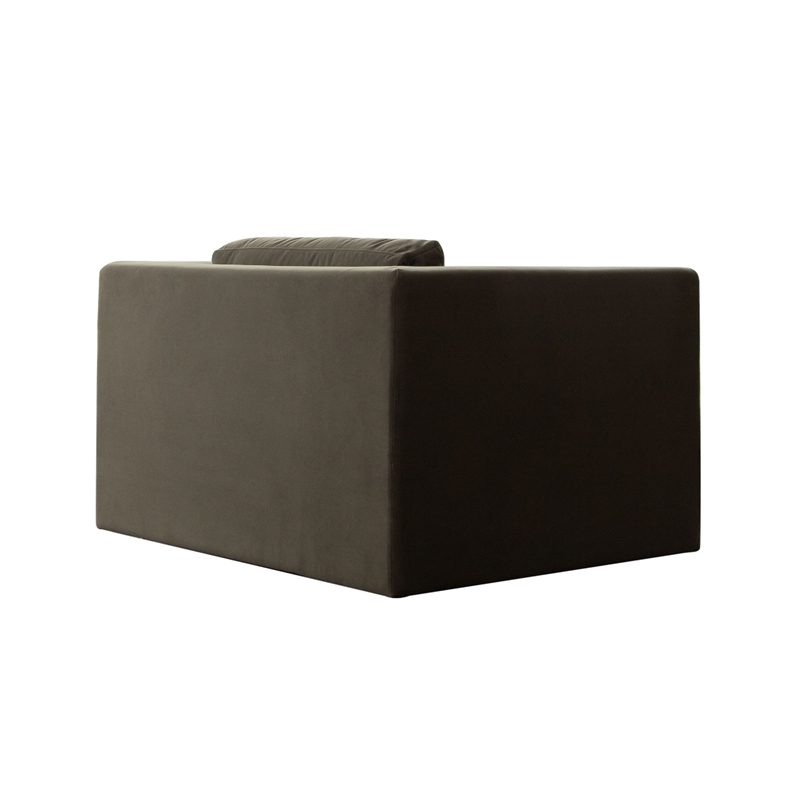Roe Accent Chair- Moss Green Performance Velvet- Track Arms