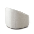 Opal Swivel Accent Chair- Light Oat Gray Polyester- Contoured Barrel Back
