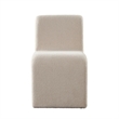 Nena Armless Dining Chair- Curved Light Camel Brown Shearling Fabric