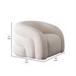 Veny Swivel Accent Chair- Ivory Sherpa Fabric- Curved Barrel Back