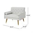 Lita Wide Accent Club Chair- Button Tufted- Gray Textured Fabric