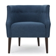 Accent Club Chair- Curved Barrel Back- Button Tufted- Navy Blue Fabric
