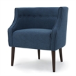 Accent Club Chair- Curved Barrel Back- Button Tufted- Navy Blue Fabric