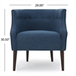 Accent Club Chair- Curved Barrel Back- Button Tufted- Navy Blue Fabric