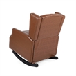 Zyna Rocking Chair- Gentle Motion- Brown Waffle Stitch Faux Leather