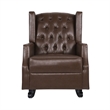 Zyna Rocking Chair- Gentle- Dark Brown Waffle Stitch Faux Leather