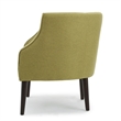 Fenny Accent Club Chair- Tapered Birch Wood Legs- Green Button Tufted