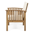 Gerry Outdoor Club Chairs Set of 2- Cream Fabric-  Slatted Light Brown