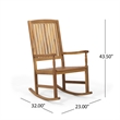 Fred Outdoor Rocking Chair- Slatted Back Design- Brown Acacia Wood