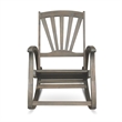 Rizz Outdoor Reclining Rocking Chair- Retractable Footrest- Brown Wood