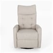 Manual Recliner Chair- Glider and Swivel Mechanism- Beige Fabric