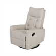 Manual Recliner Chair- Glider and Swivel Mechanism- Beige Fabric