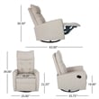 Manual Recliner Chair- Glider and Swivel Mechanism- Beige Fabric