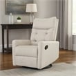 Manual Recliner Chair- Glider and Swivel Mechanism- Beige Fabric