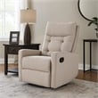Manual Recliner Chair- Glider and Swivel Mechanism- Beige Fabric