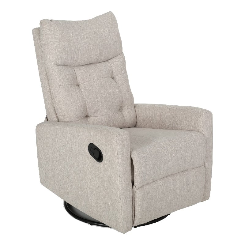 Manual Recliner Chair- Glider and Swivel Mechanism- Beige Fabric