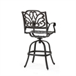 Outdoor Swivel Bar Height Chair- Ornate Bronze Aluminum Flared Base