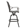 Outdoor Swivel Bar Height Chair- Ornate Bronze Aluminum Flared Base