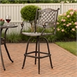 Outdoor Swivel Bar Height Chair- Ornate Bronze Aluminum Flared Base