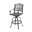 Outdoor Swivel Bar Height Chair- Ornate Bronze Aluminum Flared Base