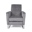 Reki Push Back Manual Recliner Chair- Stainless Steel Legs- Gray