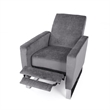 Reki Push Back Manual Recliner Chair- Stainless Steel Legs- Gray
