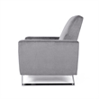 Reki Push Back Manual Recliner Chair- Stainless Steel Legs- Gray