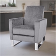 Reki Push Back Manual Recliner Chair- Stainless Steel Legs- Gray