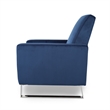 Reki Recliner Chair- Manual Push Back- Stainless Steel- Blue Velvet